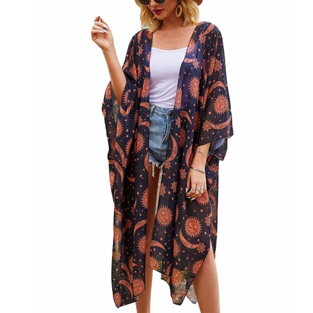 Navy Celestial kimono